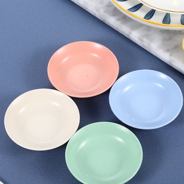 Kitchen Plastic Food Sauce Dish Small Vinegar Taste Board Snack Plates Creative Fruit Plate Imitation Porcelain Round Household